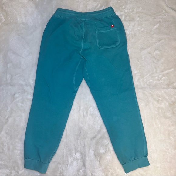 Nike Teal Blue Neon Drawstring Logo Jogger Sweatpants Size Medium - Picture 8 of 11